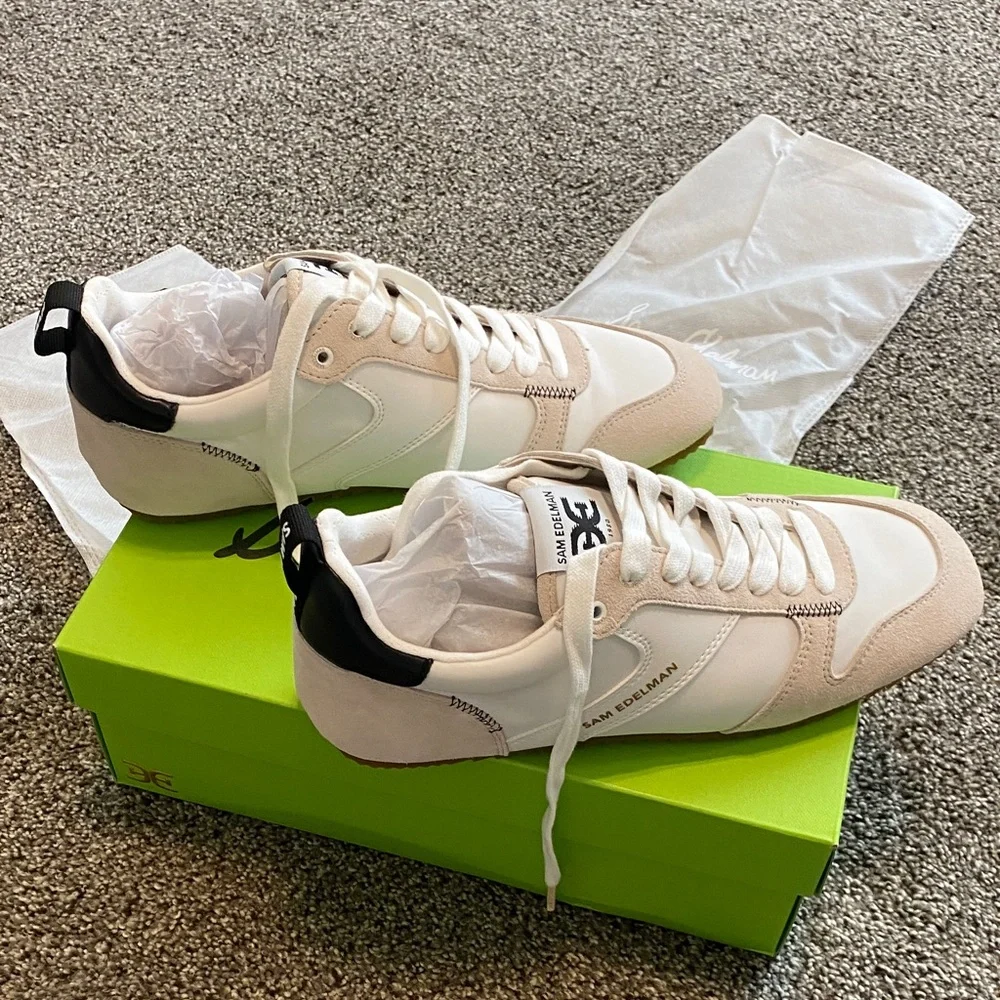 Sam Edelman Cream and White Sneakers
